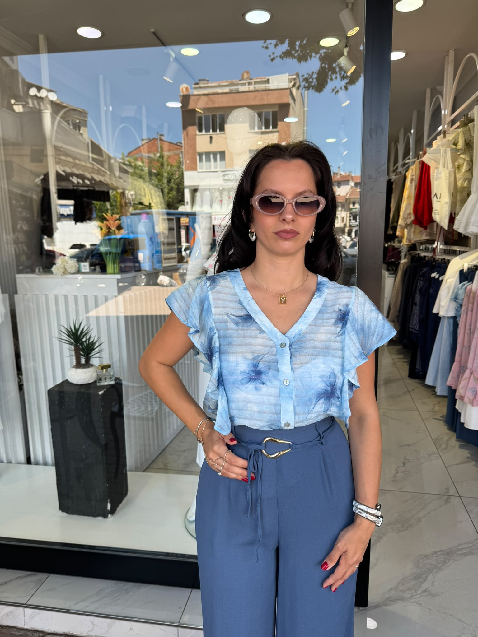Kadın Fırfır Detaylı Gömlek - 4
